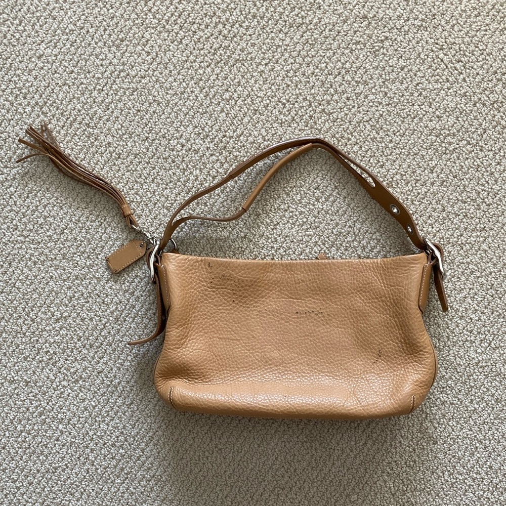 Coach Legacy East West Tassel Shoulder Handbag Vintage Leather J0693-F02188 Tan